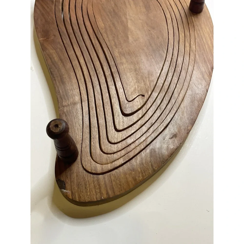 Large Accordion‎ Wooden Collapsible Fruit Basket Handmade Chili Pepper
